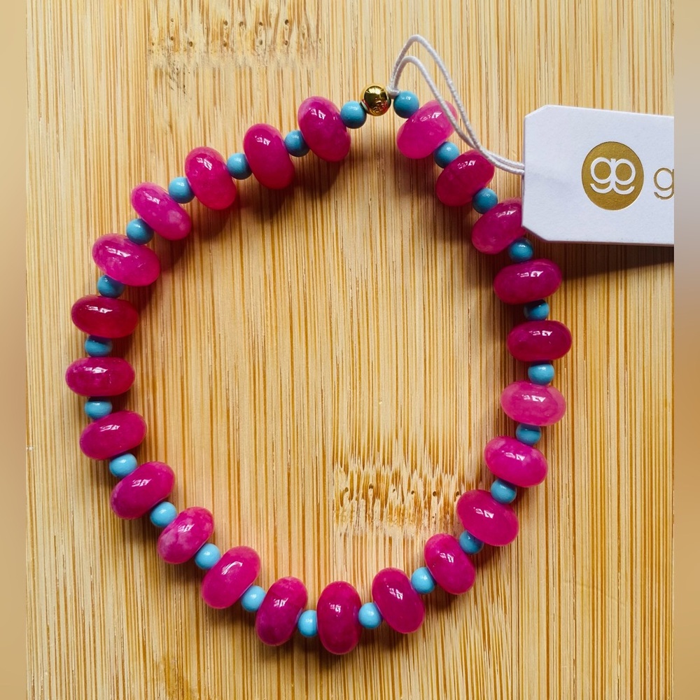 Gorjana Pink and Blue Beaded Bracelet